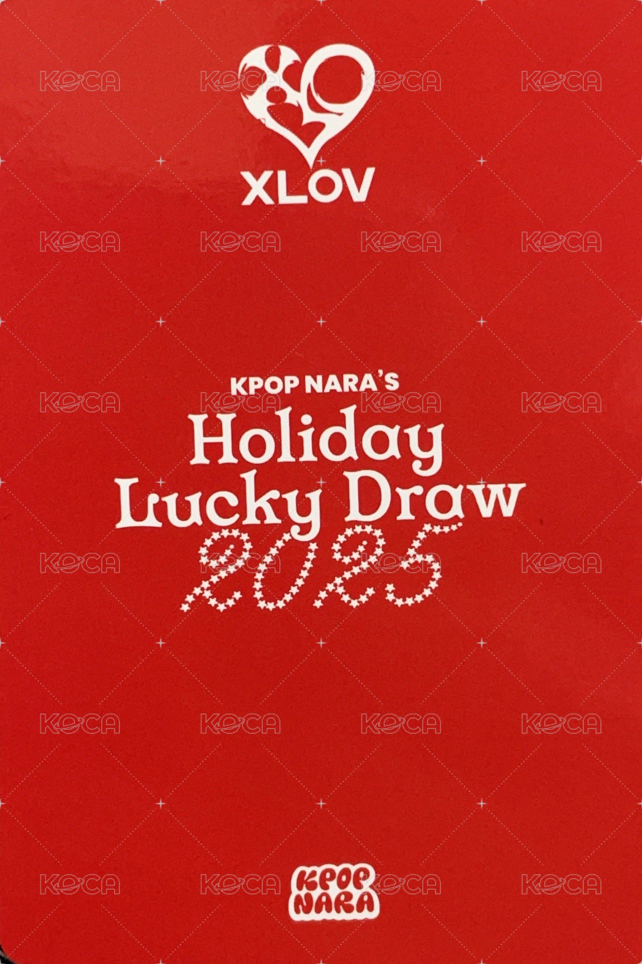 UXLXVE Kpop Nara EXCLUSIVE HOLIDAY 幸運卡  背面