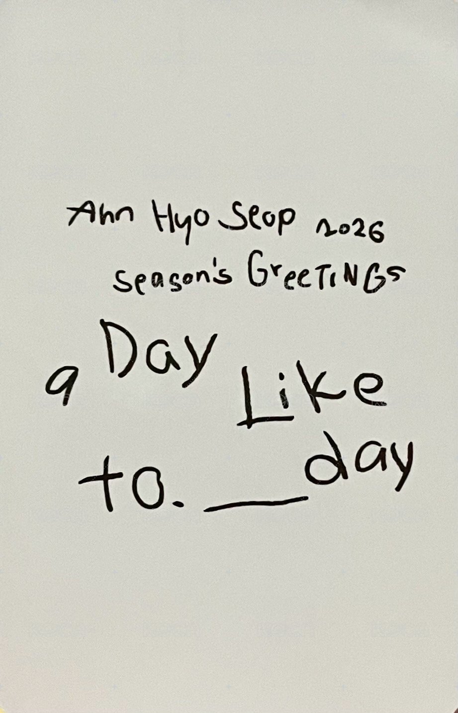 2026年曆 yes24 特典卡  背面