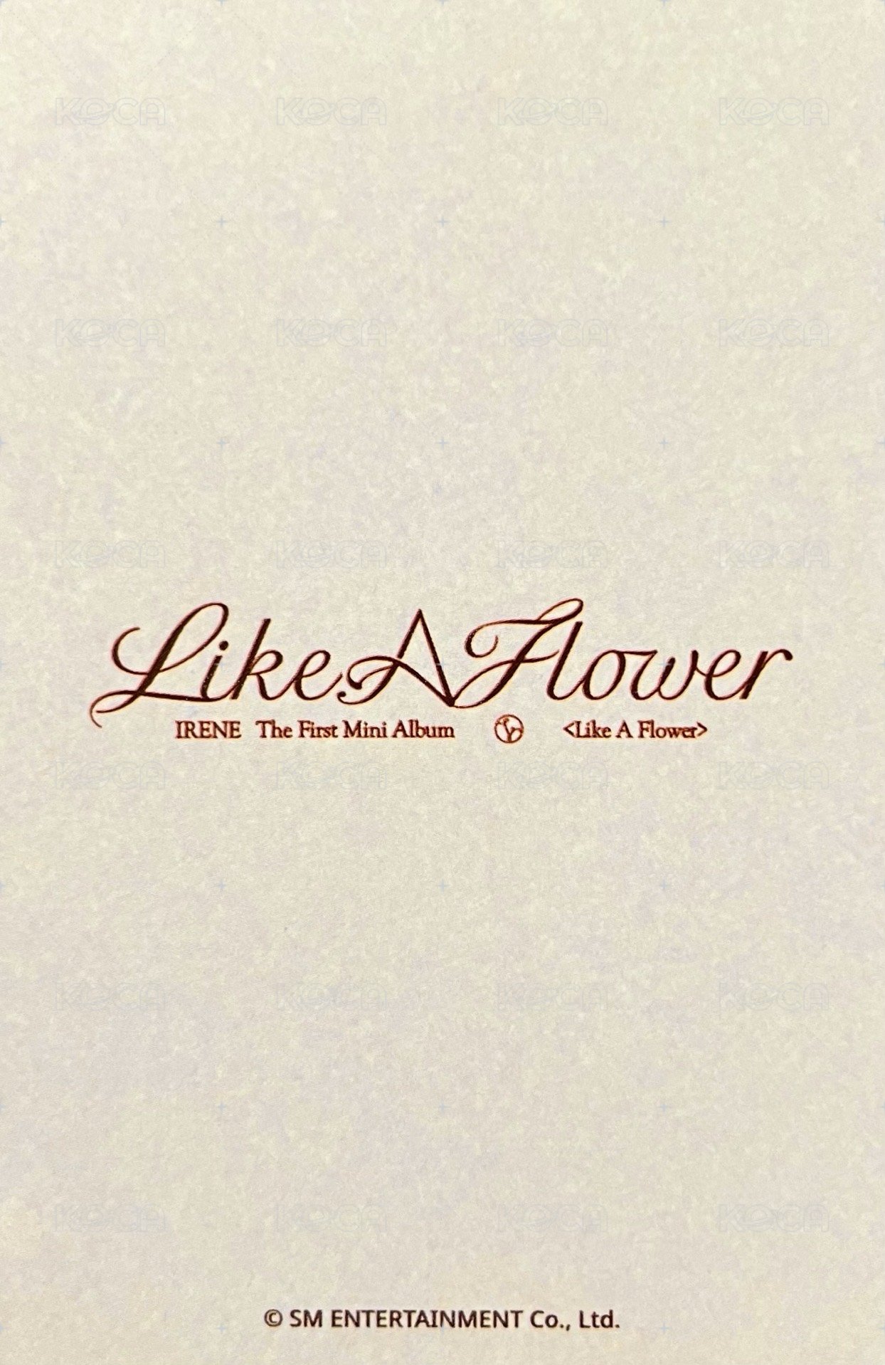 Like A Flower sw 特典卡  背面