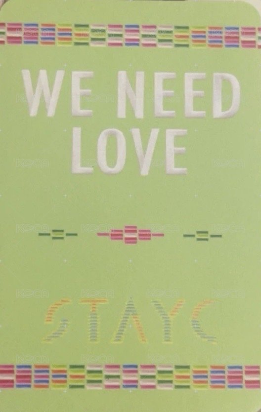 WE NEED LOVE 二周 打歌卡  背面