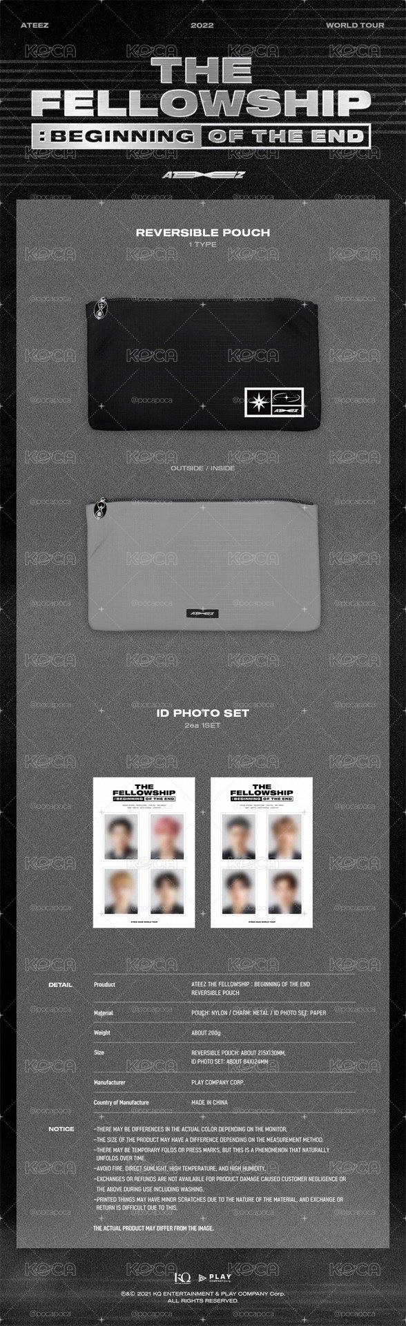 ATEEZ THE FELLOWSHIP : BEGINNING OF THE END POUCH 全新