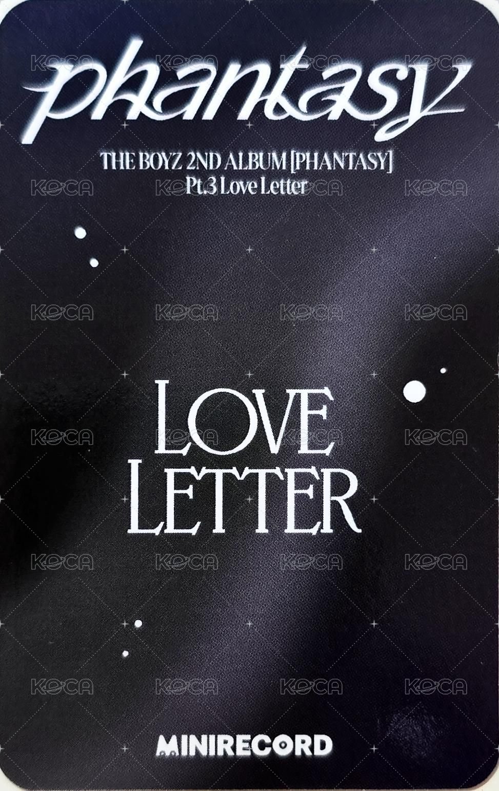 PHANTASY Pt.3 Love Letter oy 特典卡 幻想痛ver. 背面