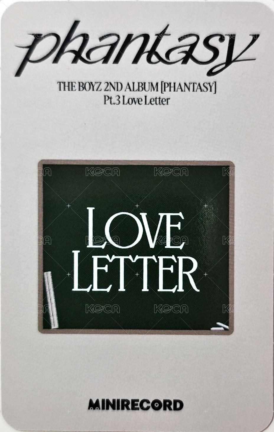 PHANTASY Pt.3 Love Letter MINIRECORD 3.0 簽售卡 名牌ver. 背面