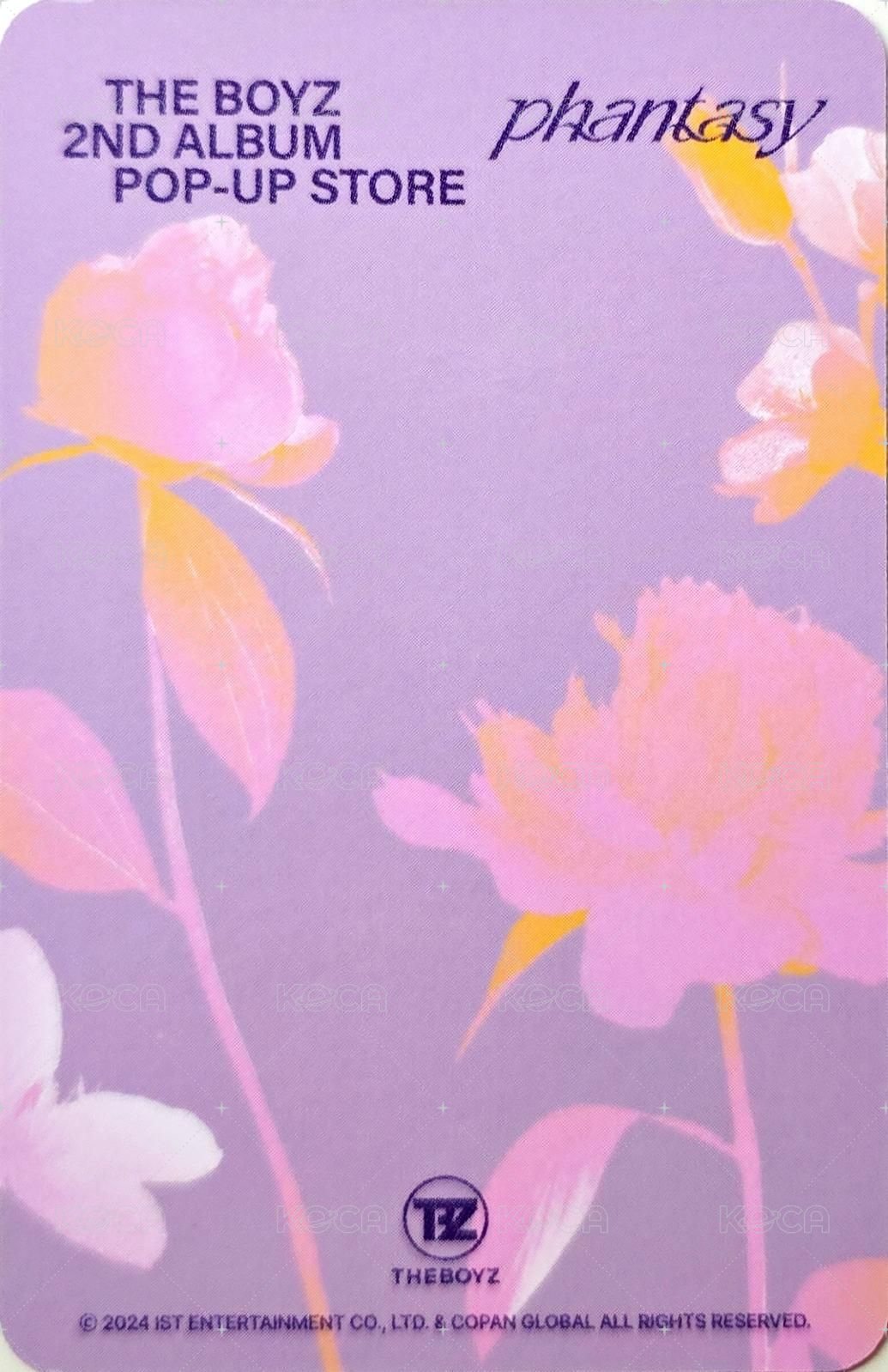 THE BOYZ 2ND ALBUM PHANTASY POP-UP STORE 入場卡 / 場限卡  背面