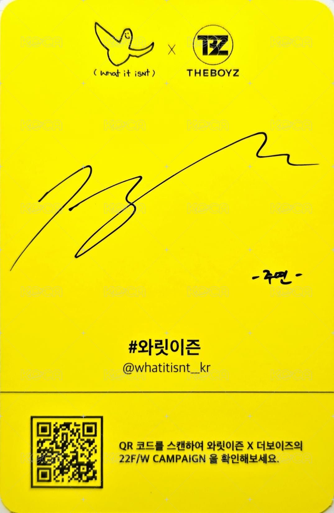 What it isNt 代言卡 22F/W 2.0 背面