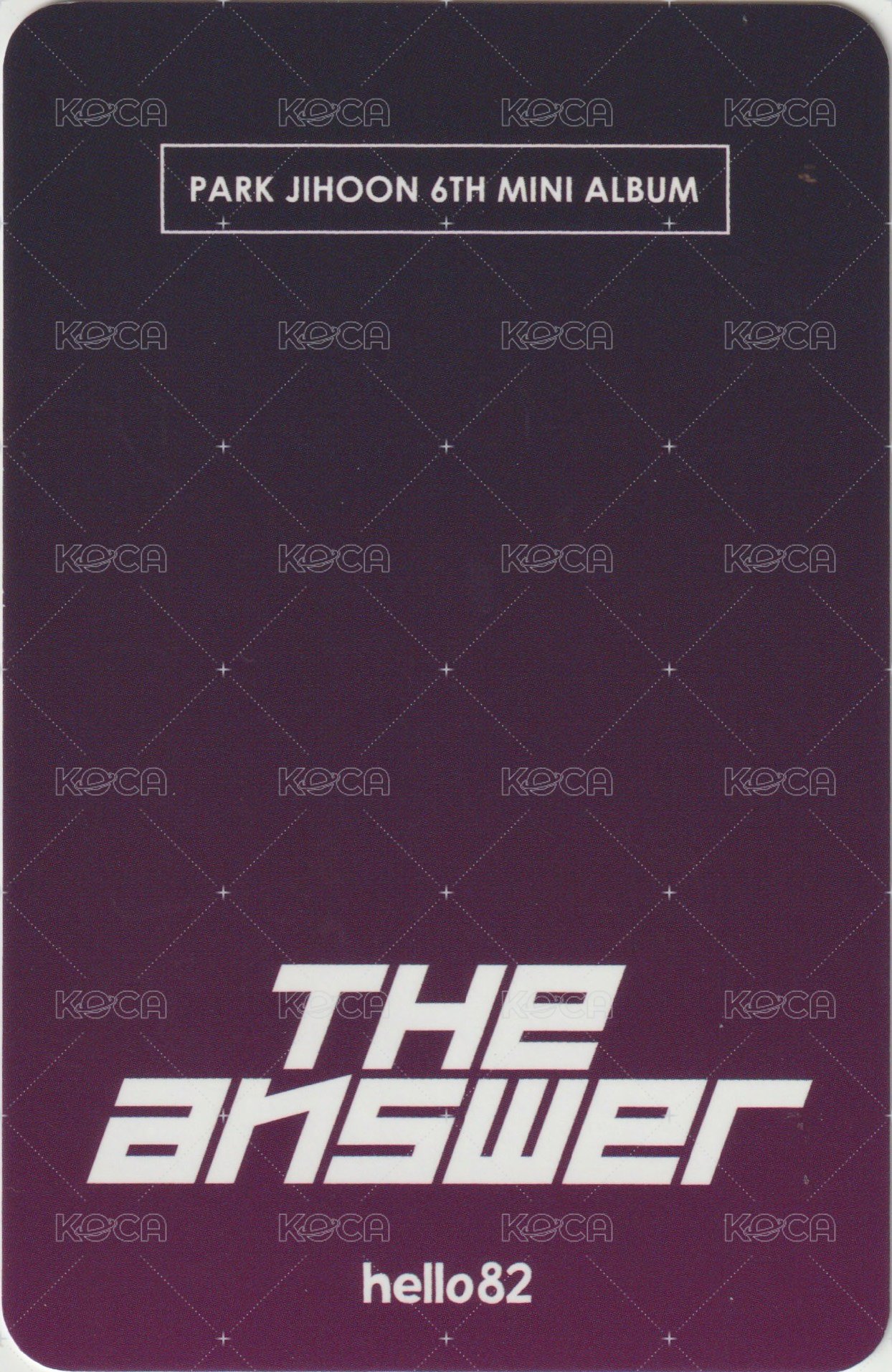6th MINI hello82 簽專 特典卡  背面