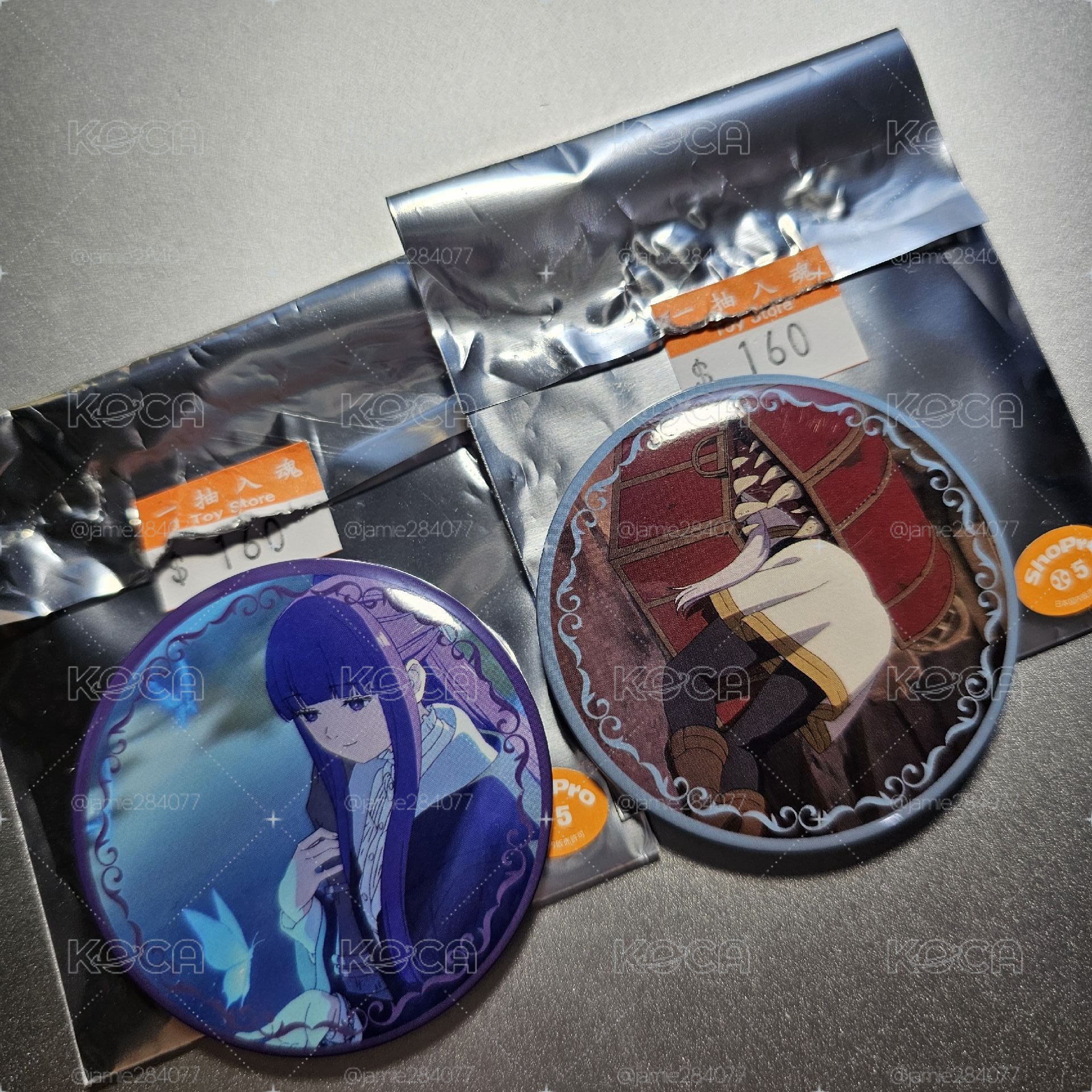 株式會社ANICRAFT 徽章 費倫+芙莉蓮＆寶箱怪 款