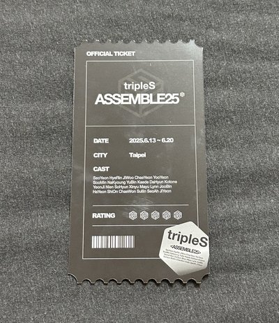 ASSEMBLE25 台北快閃店 入場票卡