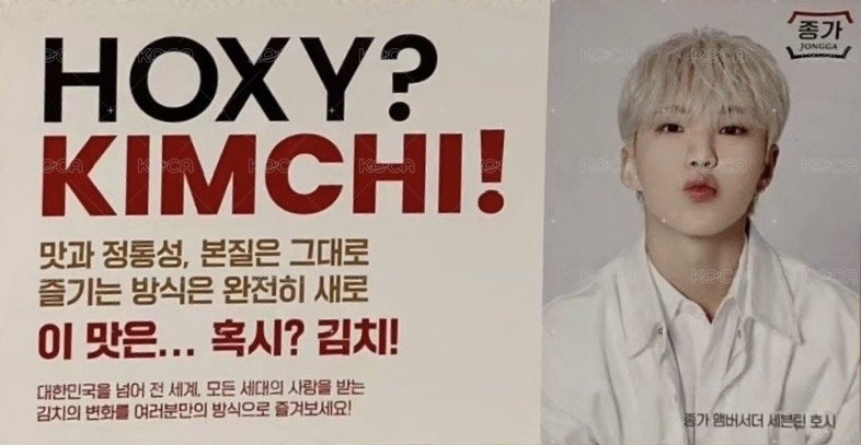 代言 宗家泡菜 代言卡  背面