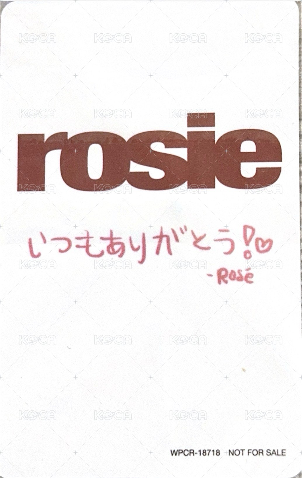 rosie   應援店 特典卡  背面