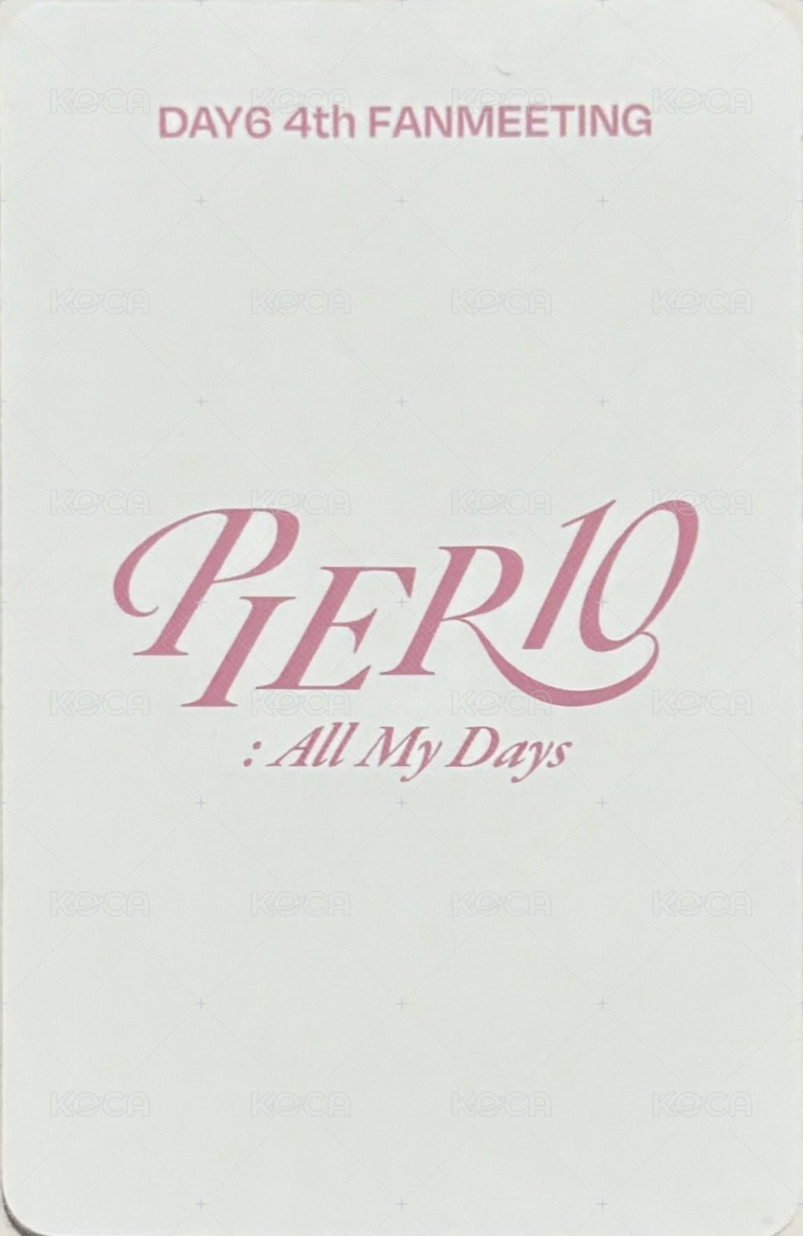 4th FM Day4 入場卡 / 場限卡  背面