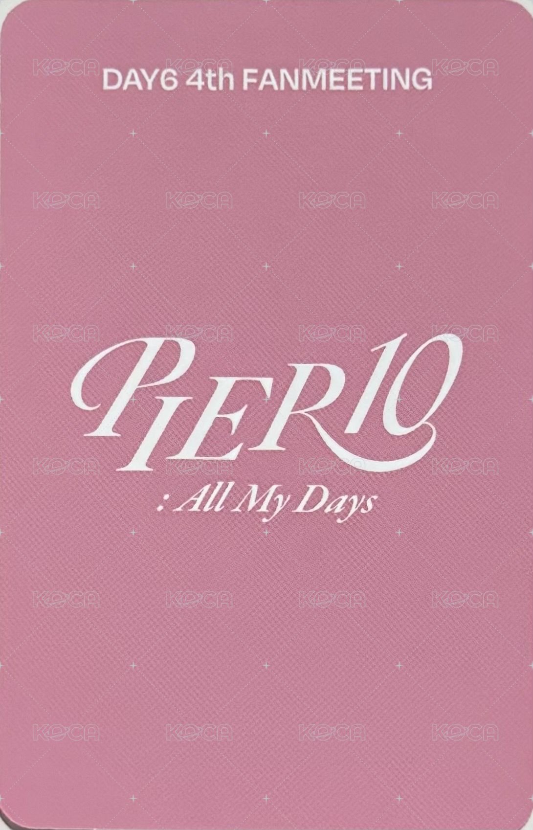 4th FM Day6 入場卡 / 場限卡  背面