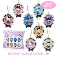 吊飾 三麗鷗明星壓克力造型吊鍊盲盒-黑緞帶徽章