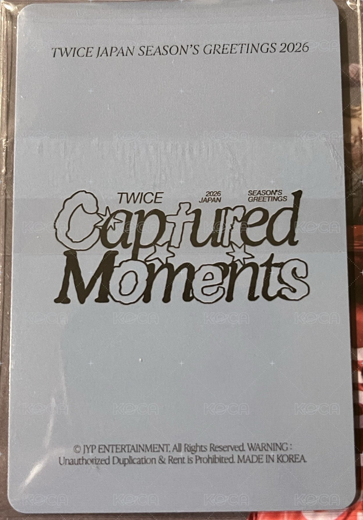 26JP年曆 JYP JAPAN 特典卡 ONCE Japan通路 背面