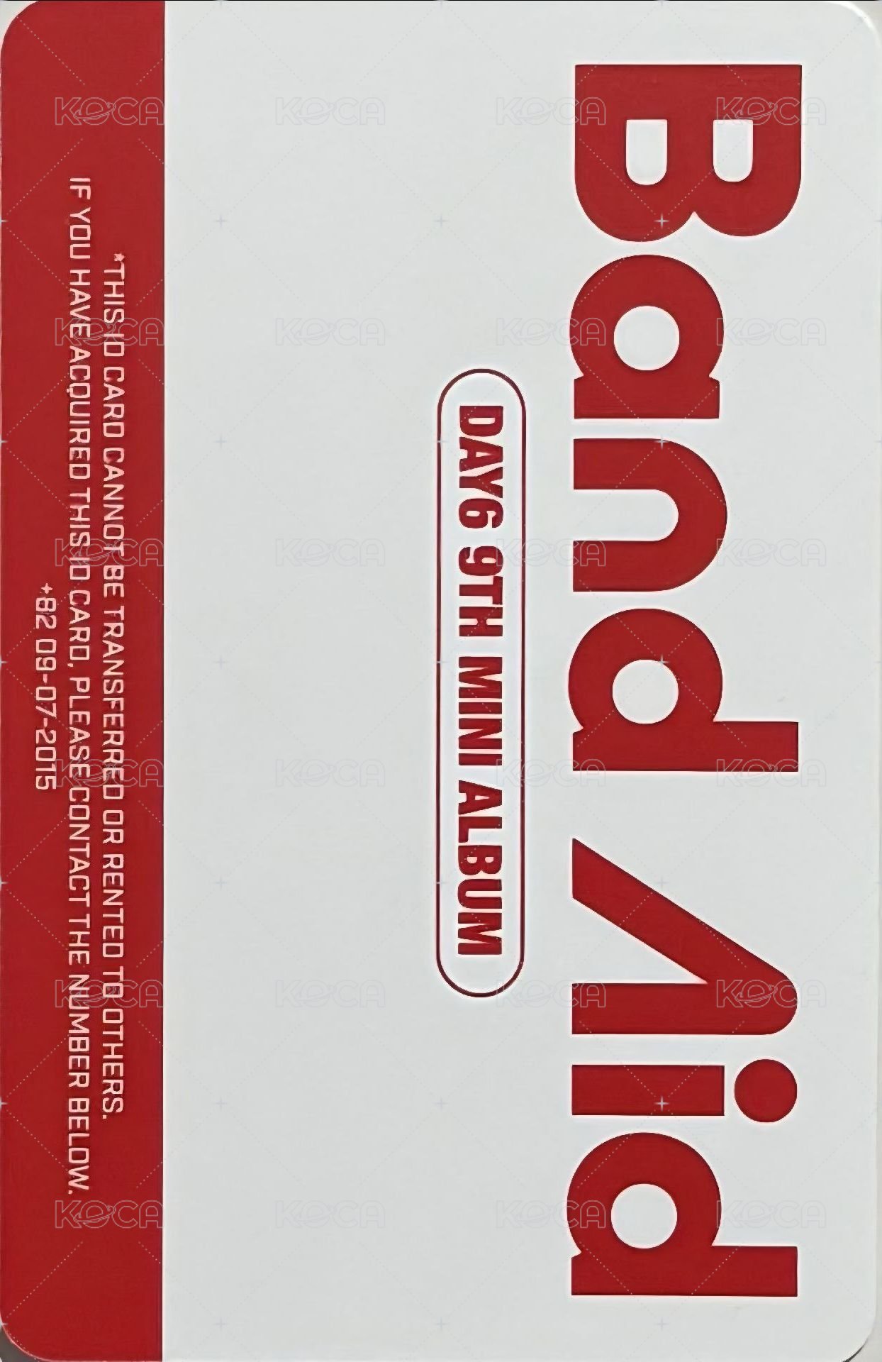 迷九 一般專 專輯卡 id卡 背面