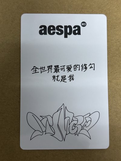 aespa Winter 冬天 MY WORLD yzy 特典卡 一直娛預售冬 冬-