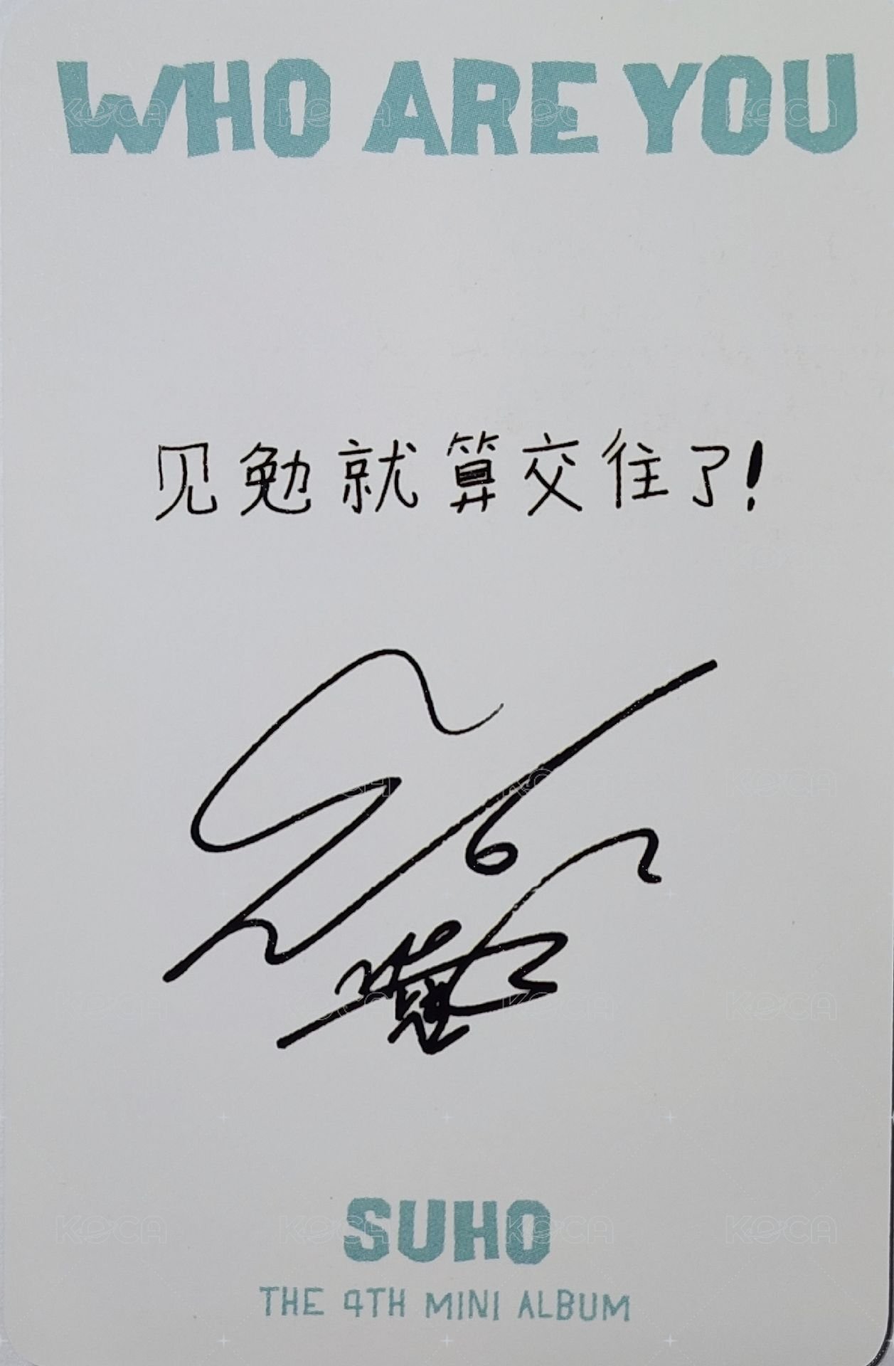 Who Are You 泡泡摩奇 特典卡  背面