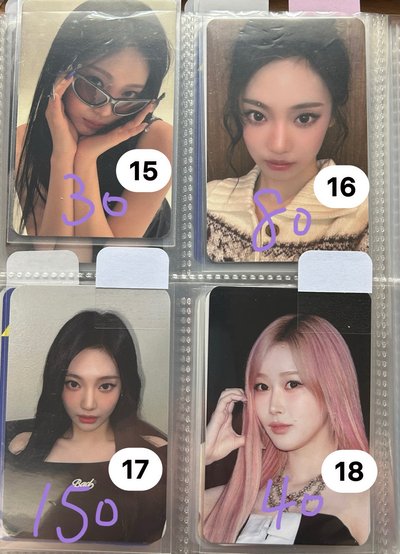 aespa Karina, Giselle, Ningning 專卡、特典卡、周邊卡小盤（可拆）