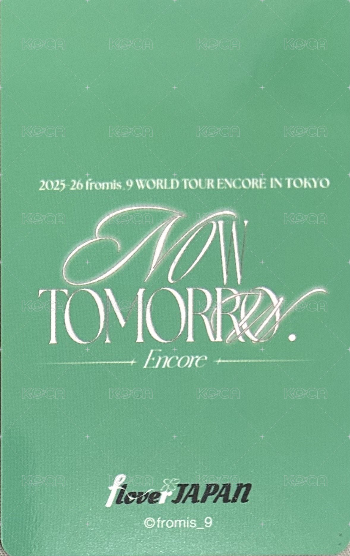 25’世巡安可場 會員禮卡 日本會員限定 背面