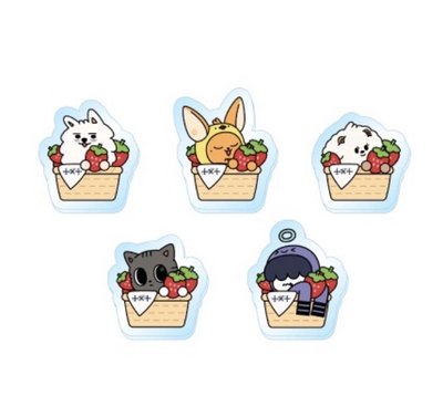 PPULBATU CAFE 鑰匙圈吊飾*1+福岡草莓徽章*1（合售）皆未拆