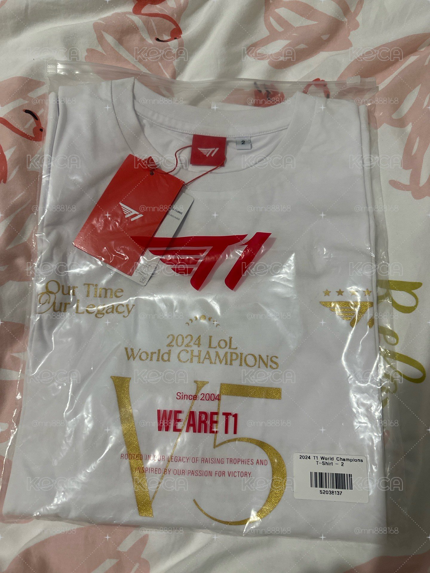 T1 T恤 2024 T1 World Champions T-Shirt  尺寸2（全新未拆）