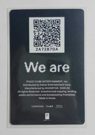 We are 專輯卡 poca ver. QR卡 琦