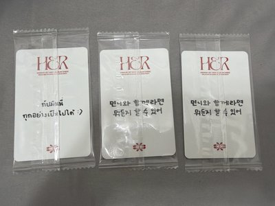 妮 solo HER k4預售特典 泰文卡背 韓文卡背