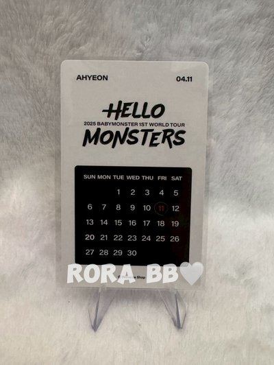 🩵BABYMONSTER AHYEON 世巡wvs展位卡 生日卡