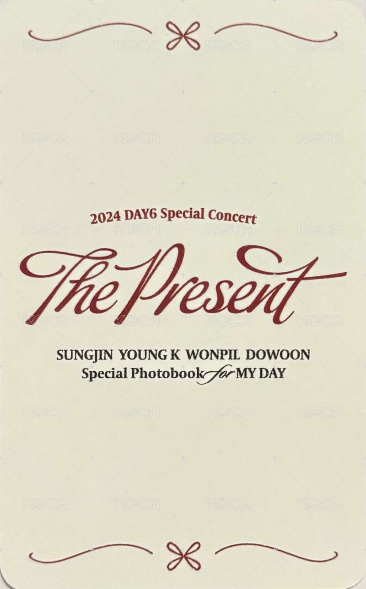 24聖誕控 fans 寫真書 特典卡  背面