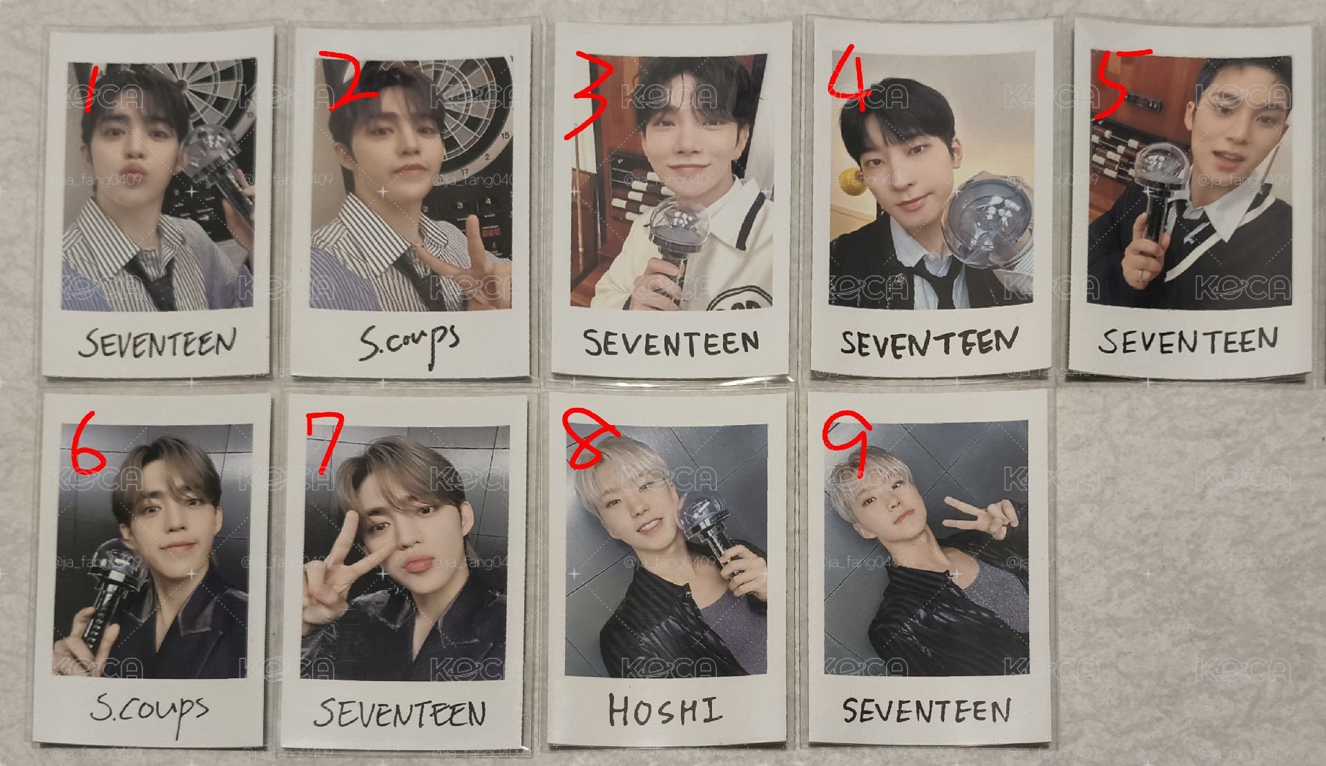 seventeen拍立得貼紙小卡