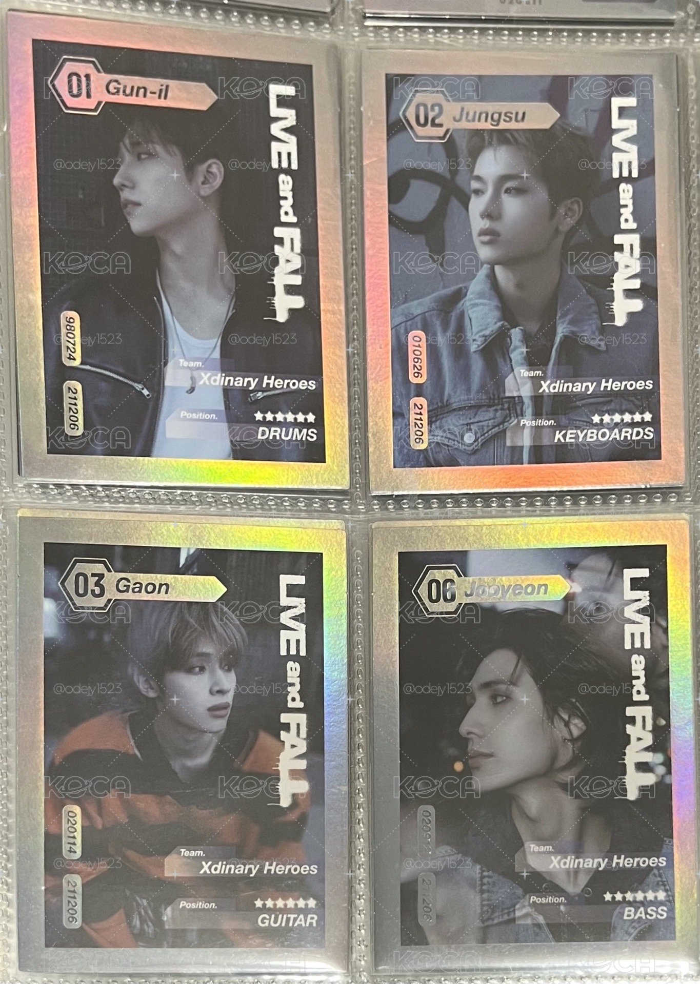 Xdinary Heroes LIVE and FALL 專卡 Gunil Jungsu Gaon Jooyeon