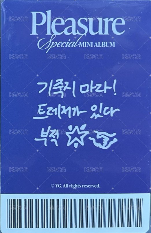 PLEASURE yg線下 特典卡 手寫卡背 背面