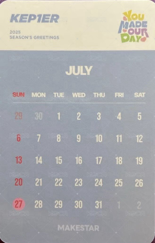 2025 年曆 ms 特典卡  背面