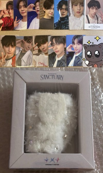 TXT 角巴兔 原皮松喵+淡顏彩喵（淡粉色）