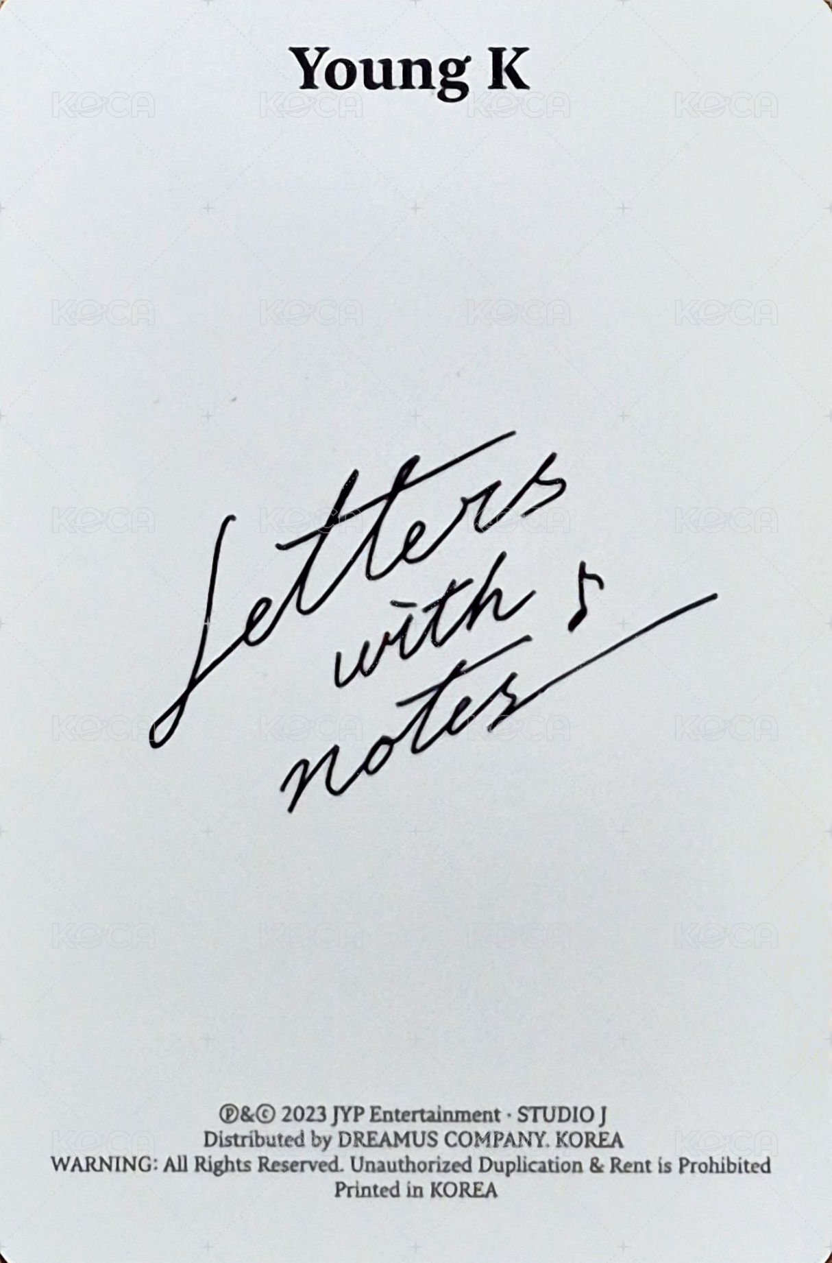 正一 專輯卡  背面