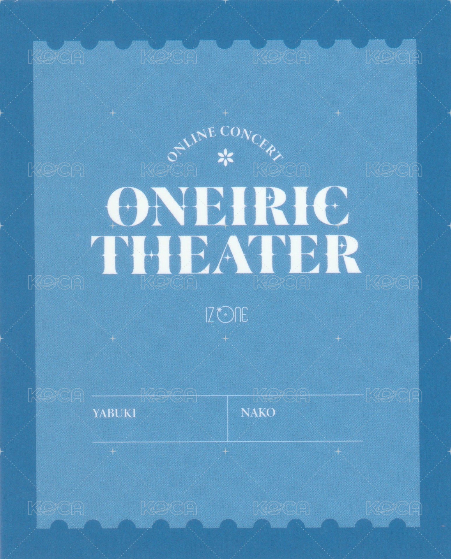 2020 線上演唱會 周邊卡 KIT 拍立得 背面