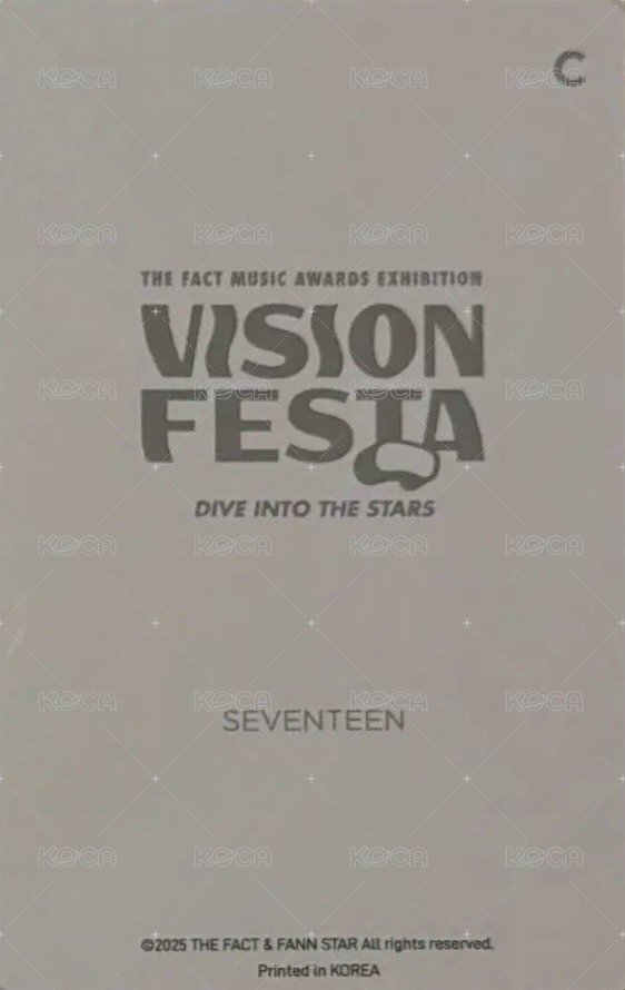 VISION FESTA 入場卡 / 場限卡  背面