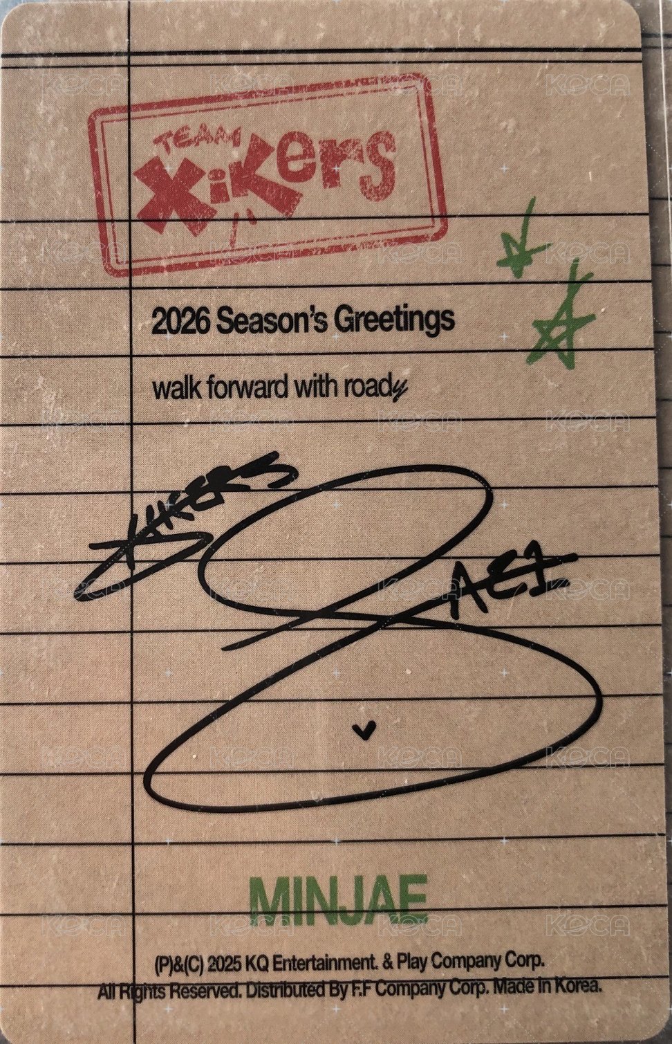 2026年曆 年曆卡 固卡 背面