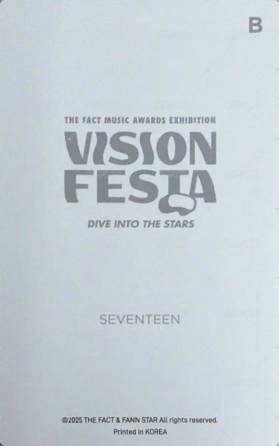 VISION FESTA 入場卡 / 場限卡  背面