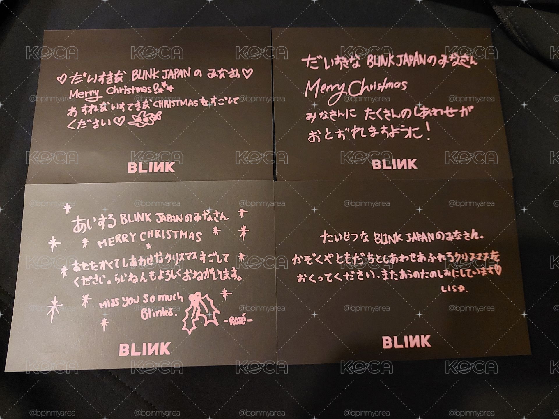 BLACKPINK 日本官咖聖誕明信片