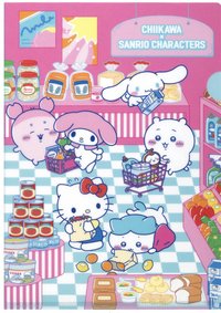 超市透明文件夾 (粉紅色）