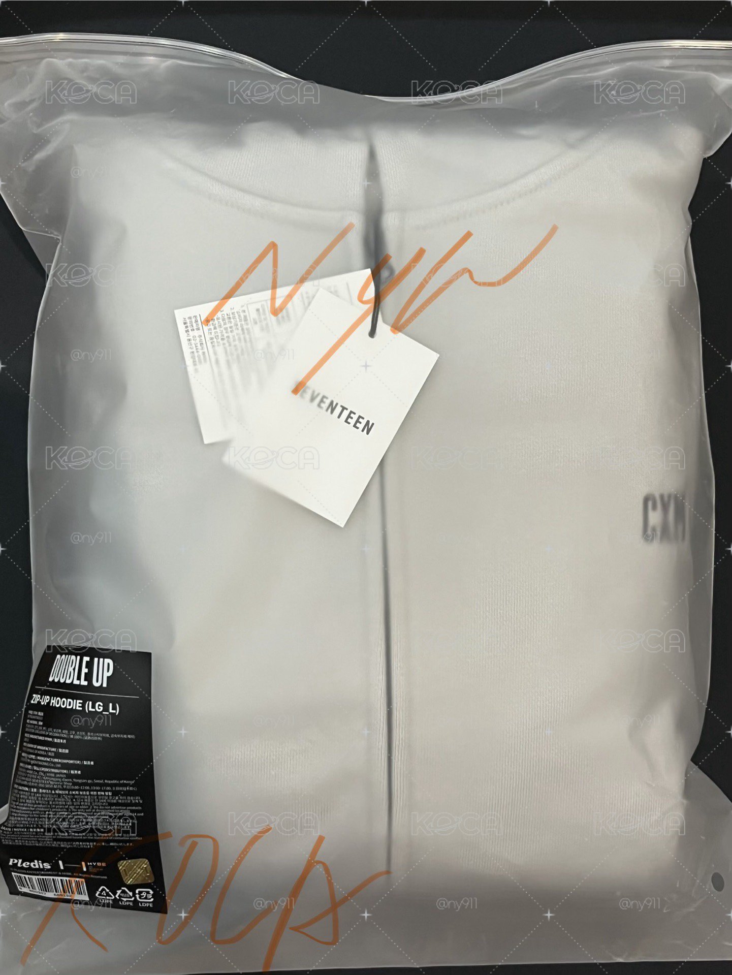 CXM DOUBLE UP 灰色連帽外套 L
