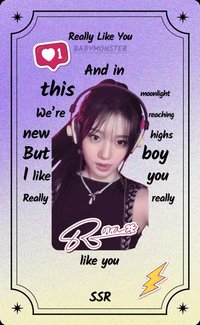 BABYMONSTER 新年歌詞卡 QQ音樂 SSR 遊戲卡 