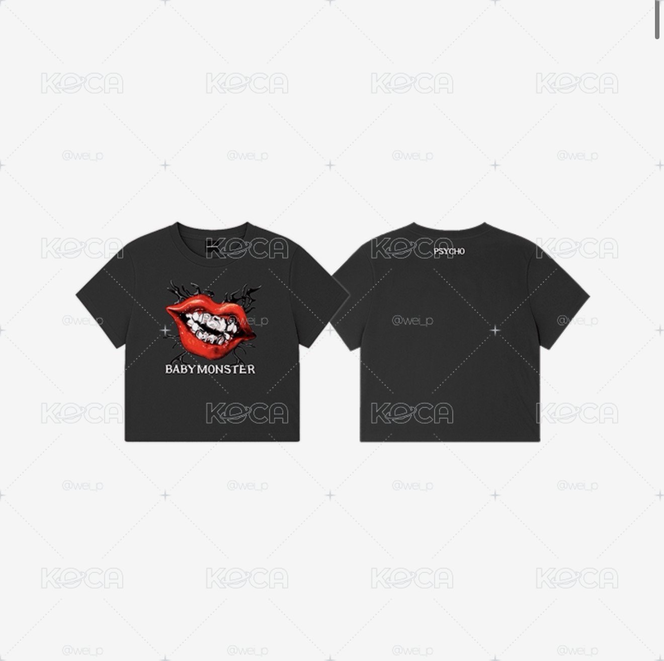 BABYMONSTER PSYCHO SYMBOL T-SHIRT短版T恤｜免二補