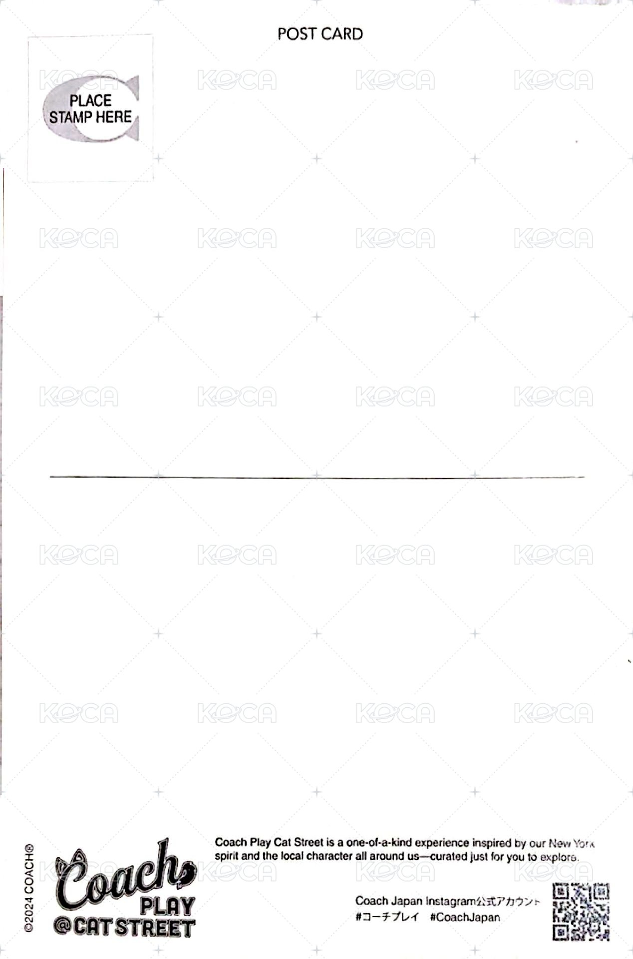 NYLON 明信片 COACH 原宿概念店集章卡 背面