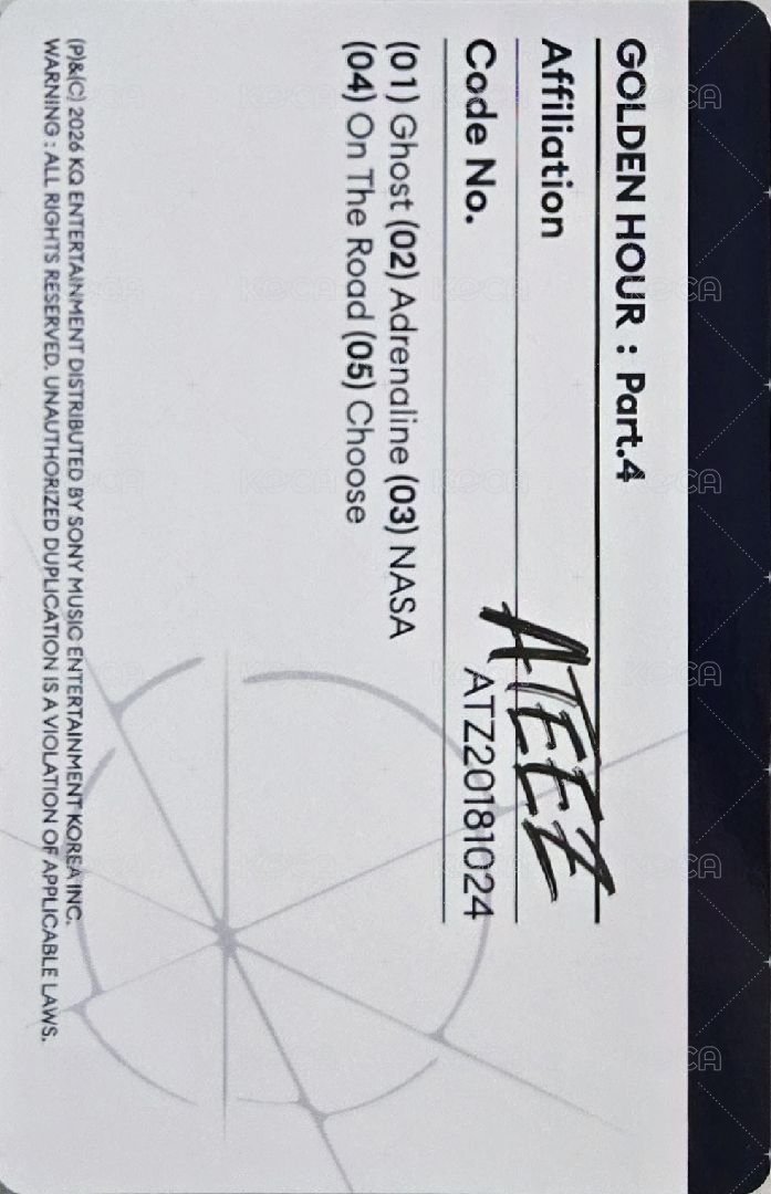 GH4 PB 專輯卡 DIARY ver. Z 背面