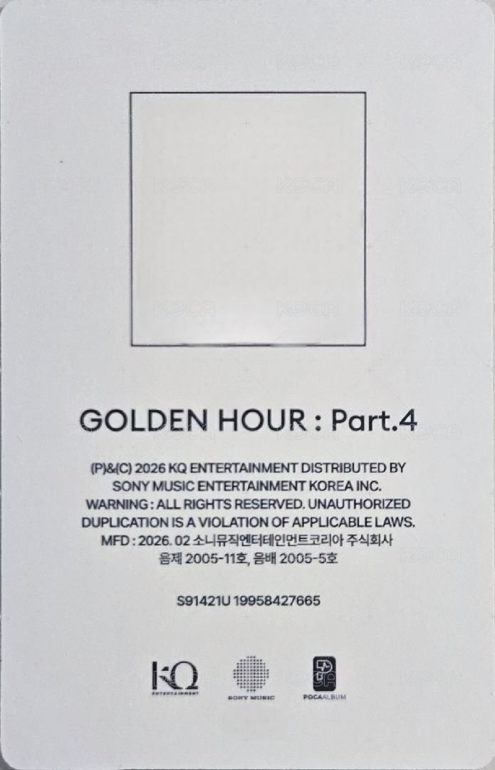 GH4 POCA 專輯卡 DIARY ver. QR 背面