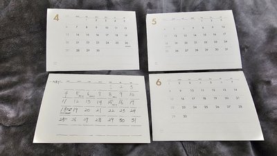 太陽 2014年 年曆卡片 四張一組(背面太陽生日月有印刷手繪塗鴉)