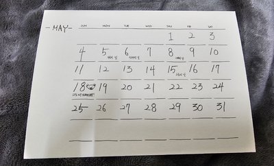 太陽 2014年 年曆卡片 四張一組(背面太陽生日月有印刷手繪塗鴉)