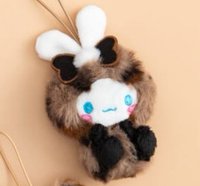毛皮頭套造型絨毛吊飾 吊娃 
